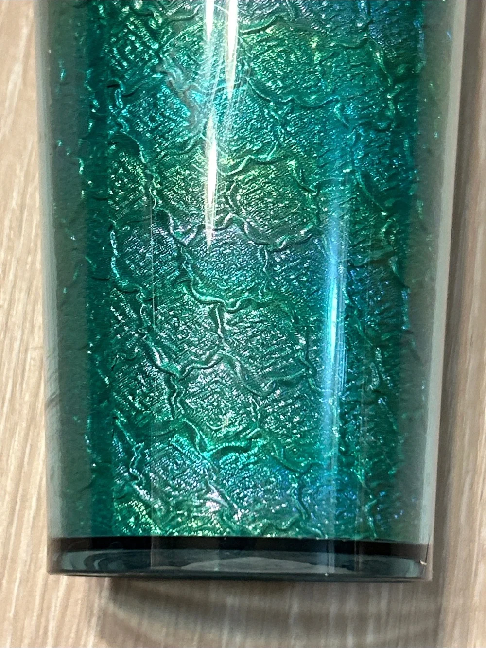 Starbucks Shimmering Emerald Iridescent Double Mermaid Tail Straw Topper Tumbler